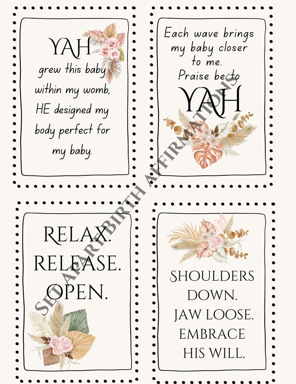 Birth Affirmations-Torah Birth- Whole Bible Believer Birth Affirmations
