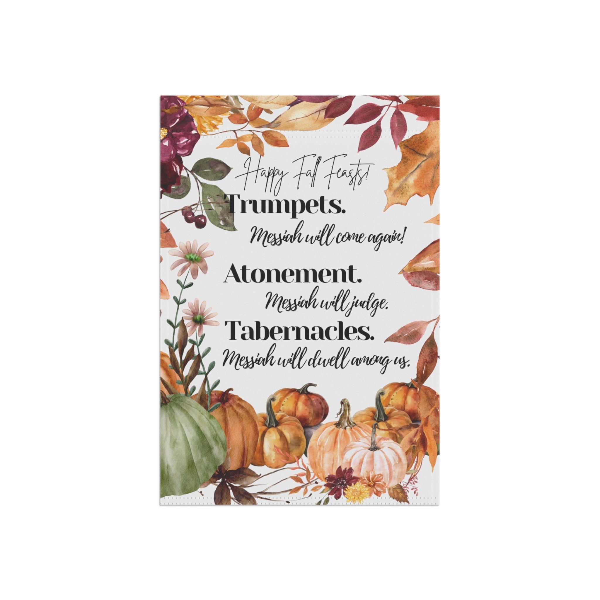 Fall Feasts Floral Pumpkins Garden & House Banner