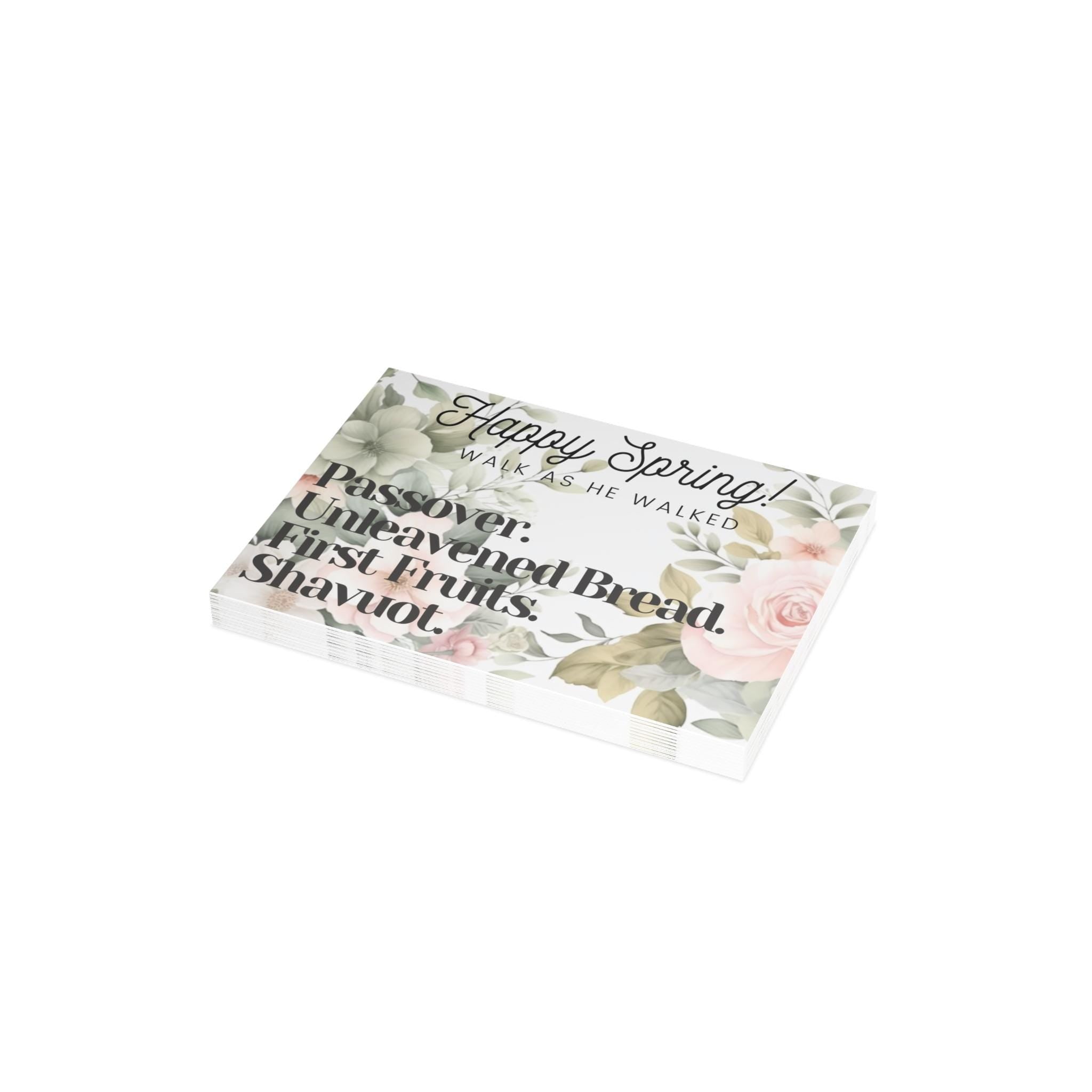 Spring Feast Cards Green Floral (10, 30, and 50pcs)
