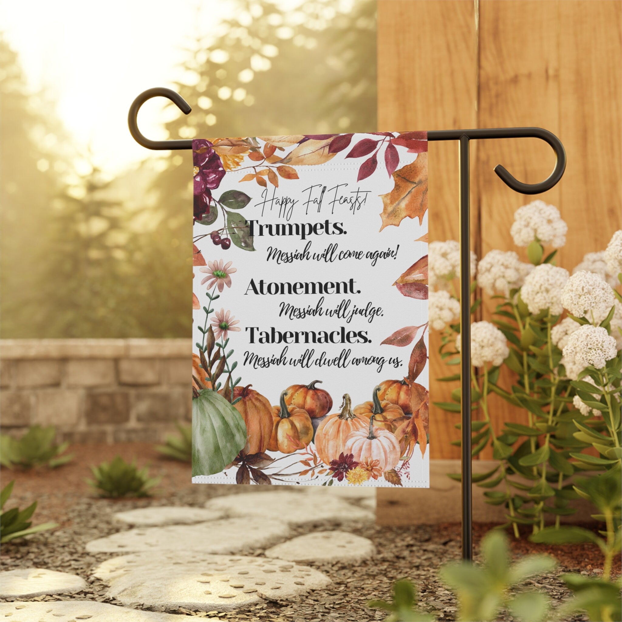 Fall Feasts Floral Pumpkins Garden & House Banner