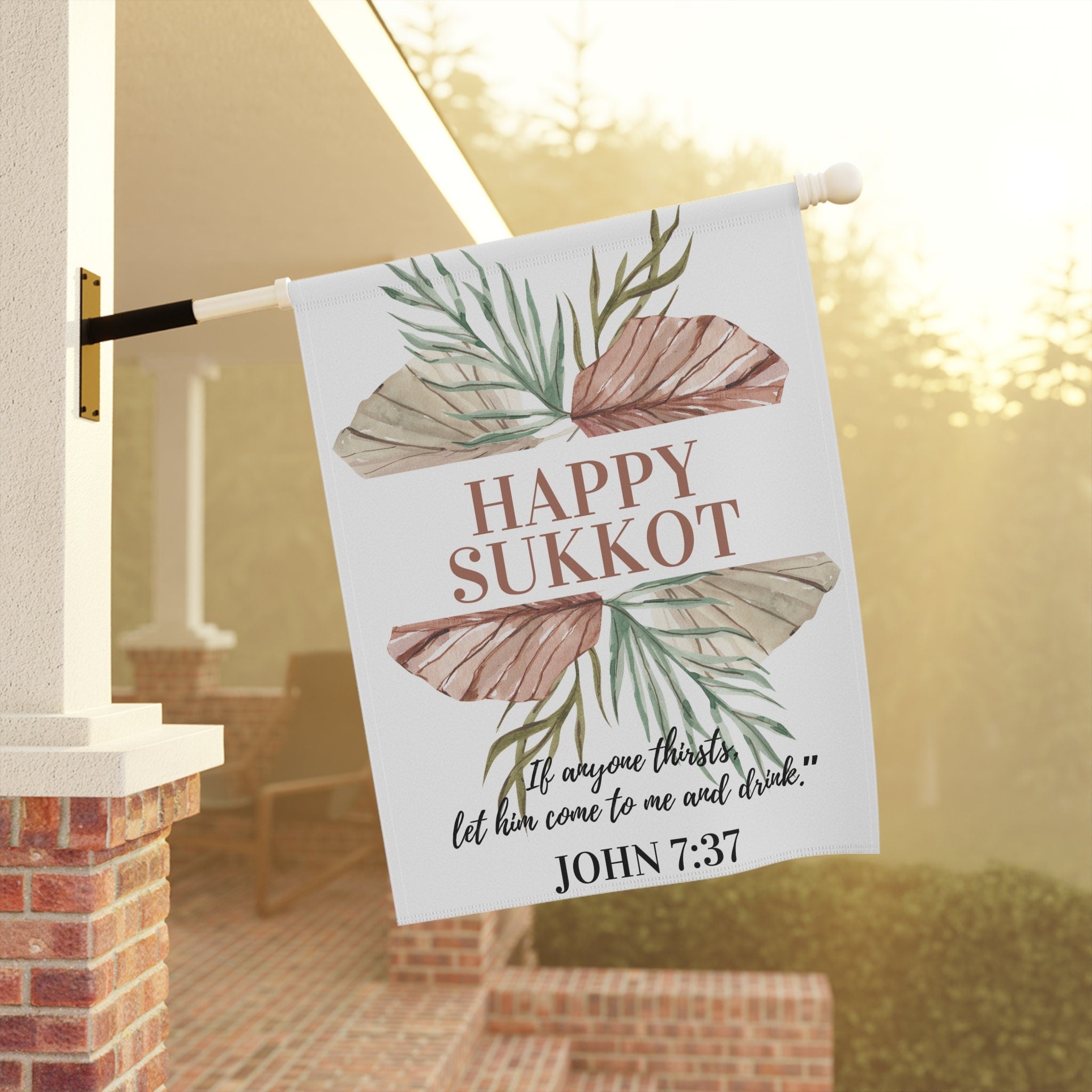Fall Garden & House Banner Happy Sukkot